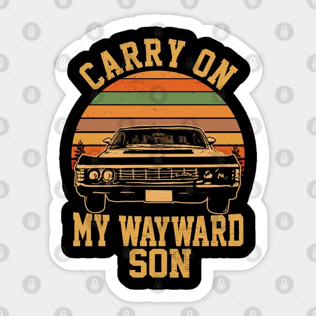 Supernatural Carry On My Wayward Son Sticker by PopcornShow